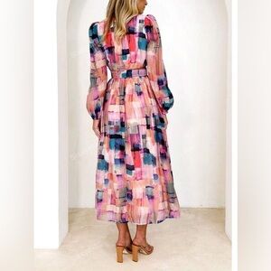 Beautiful and NWT multicolored vibrant, modest dress